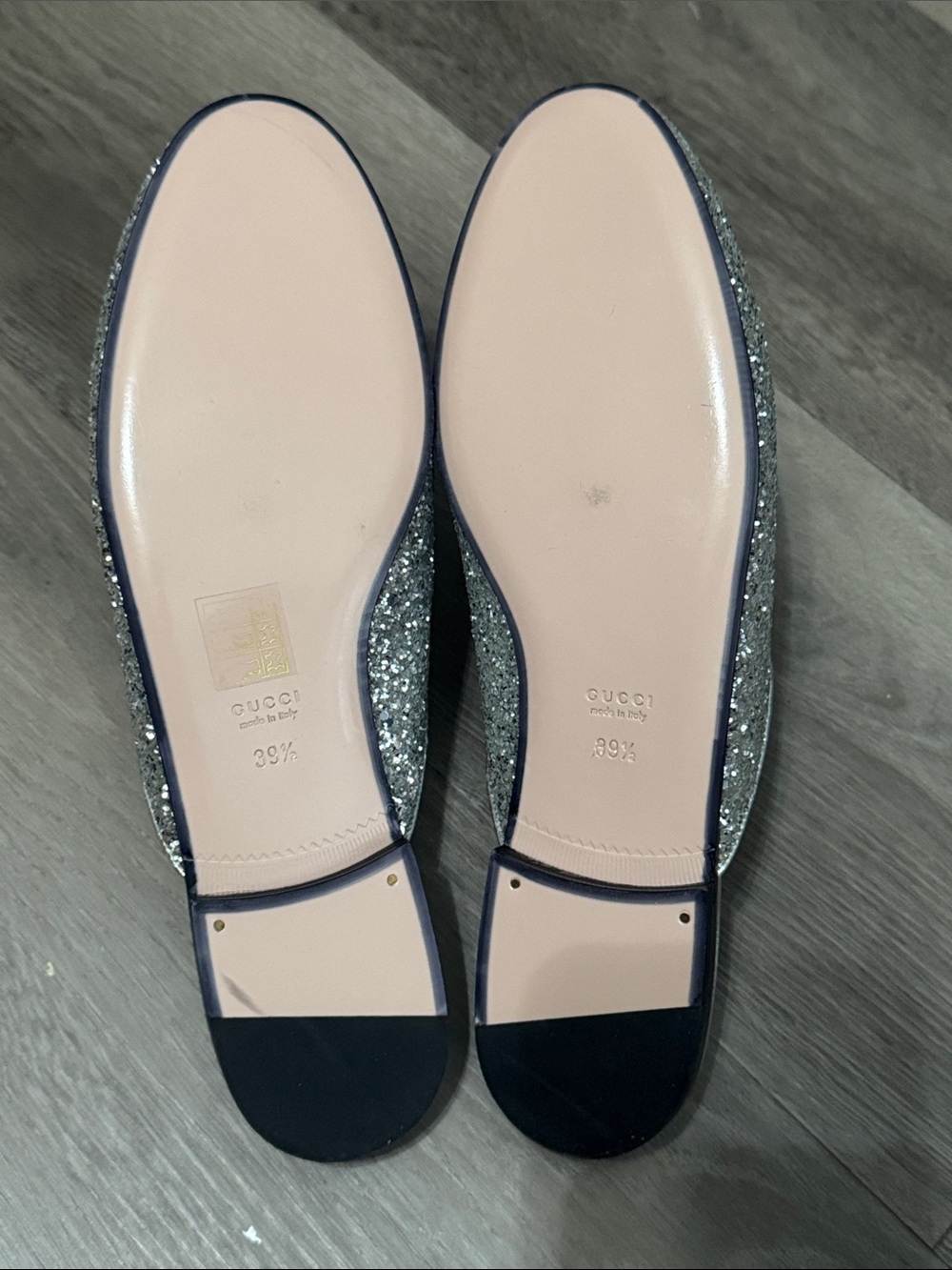 Gucci Silver Glitter Horsebit Mules - Picture 3 of 7